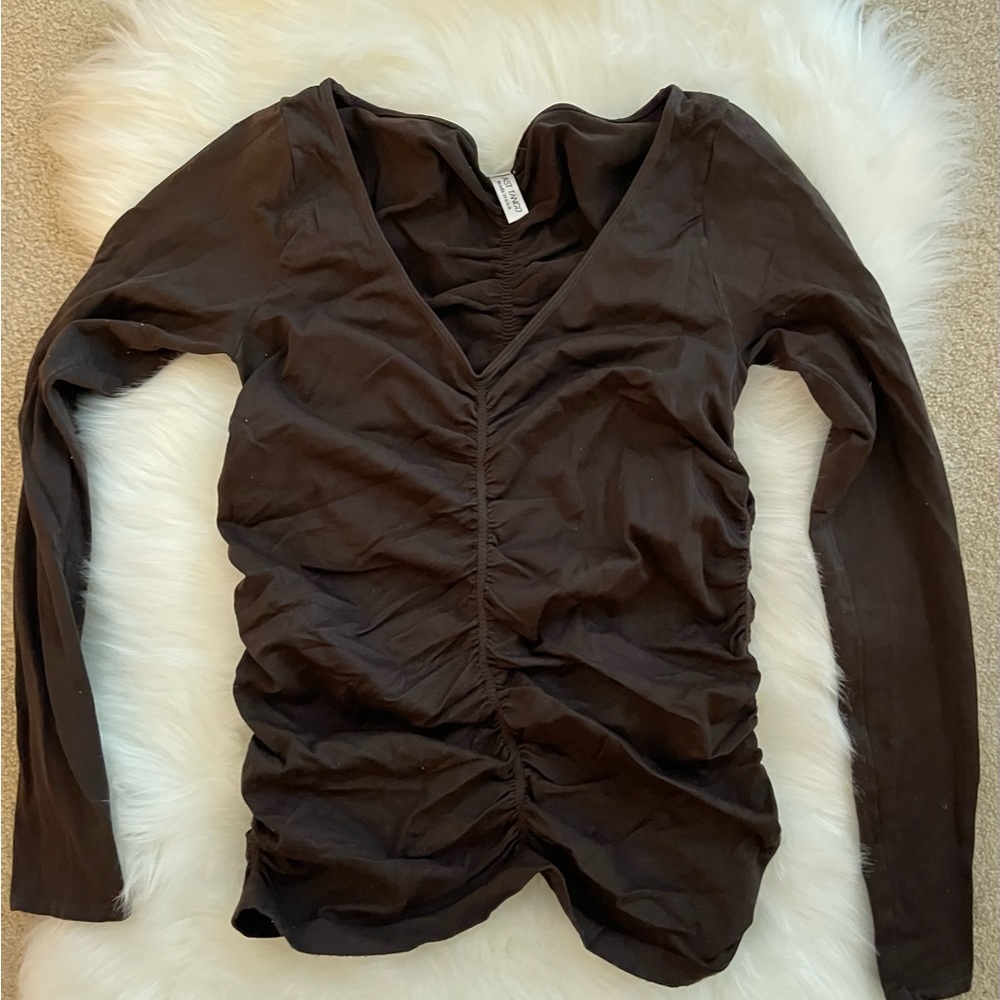 Last Tango Center Ruched Long Sleeve Top M/L